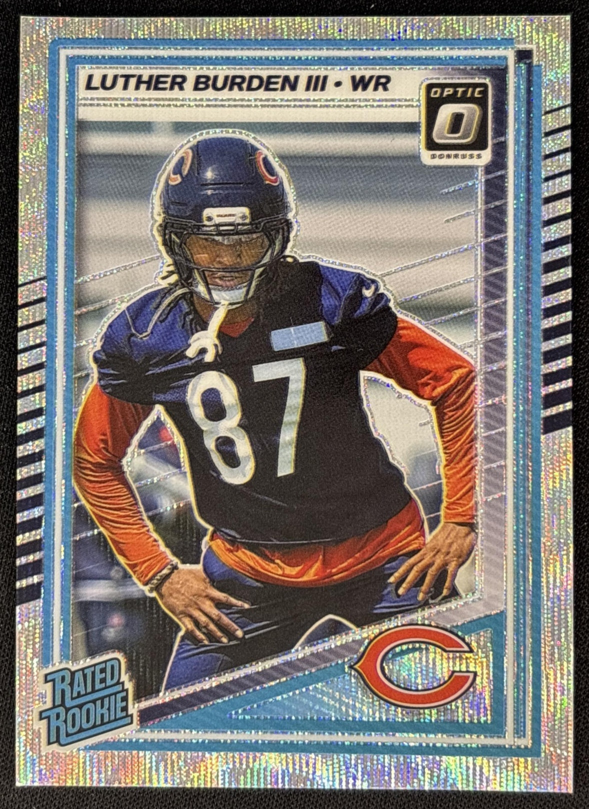 Luther Burden III 2025 Panini Donruss Optic Rated Rookie Wave Prizm /300 Bears Front
