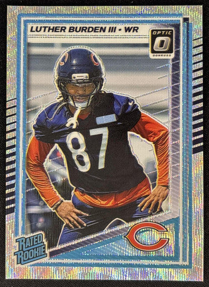 Luther Burden III 2025 Panini Donruss Optic Rated Rookie Wave Prizm /300 Bears Front
