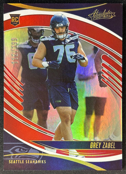 Grey Zabel 2025 Absolute Rookies Spectrum Red /199 Seahawks - Front