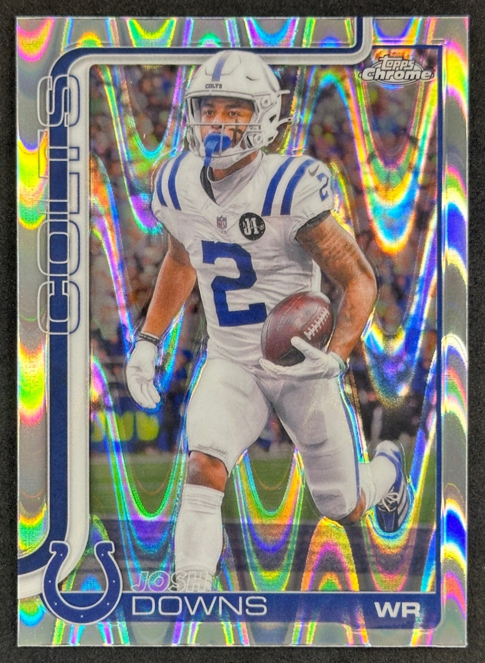 Josh Downs 2025 Topps Chrome RayWave Refractor Colts Sports Trading Cards