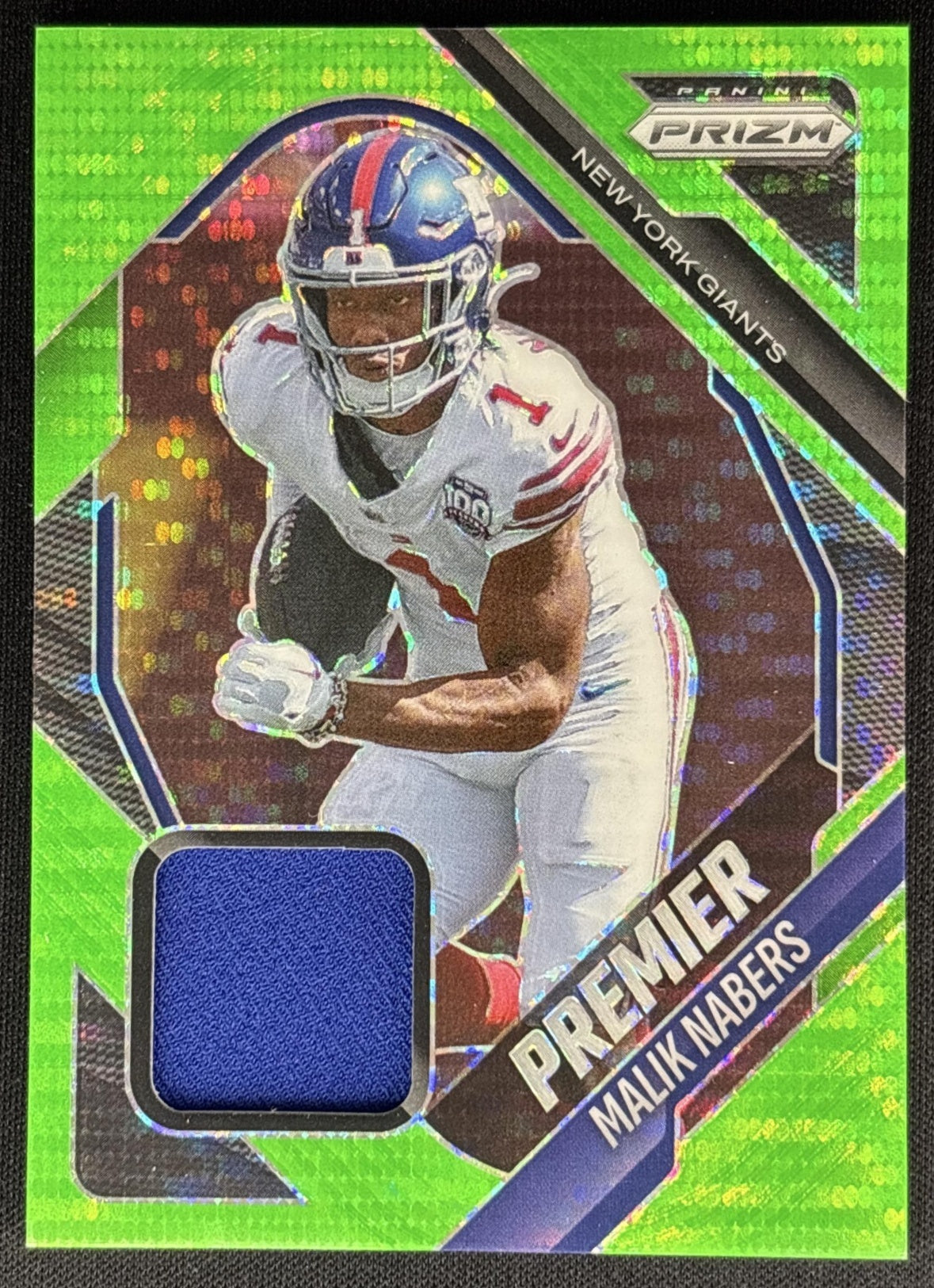 Malik Nabers 2025 Panini Prizm Premier Jerseys Neon Green Pulsar Giants Default Title Sports Trading Cards