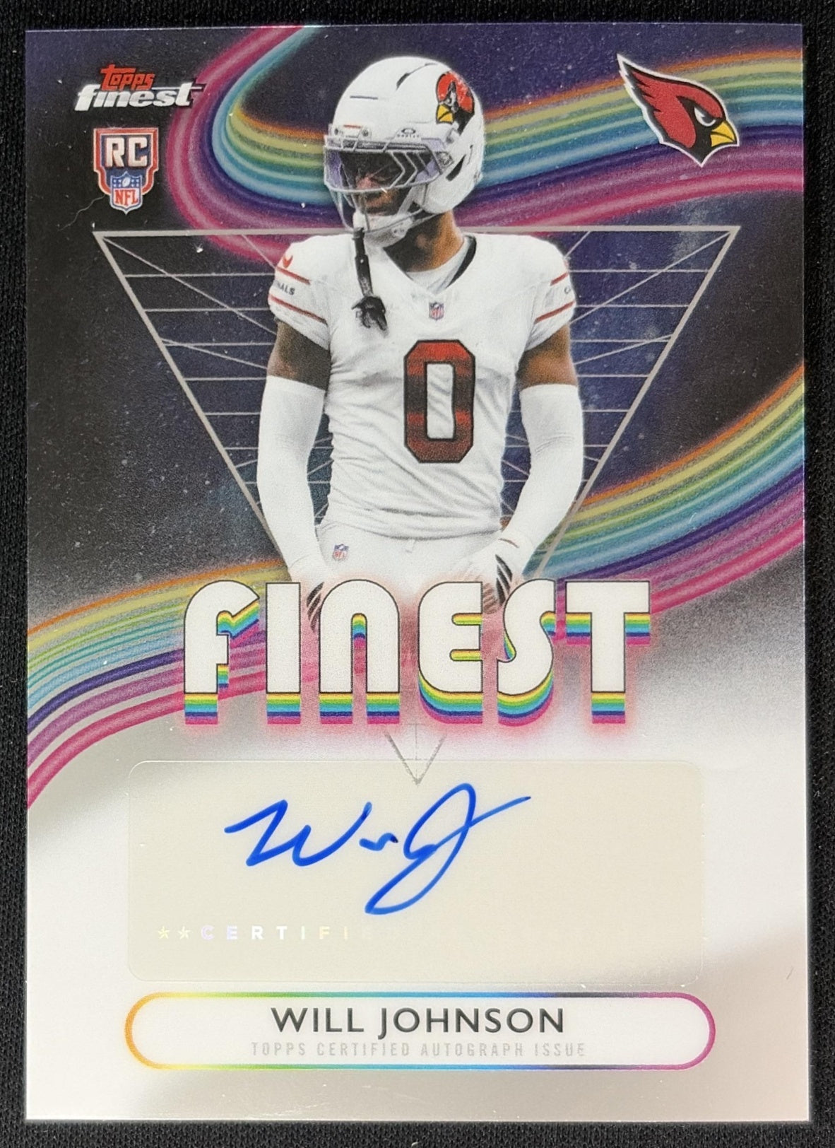 Will Johnson 2025 Topps Finest Rookie Auto Cardinals Football