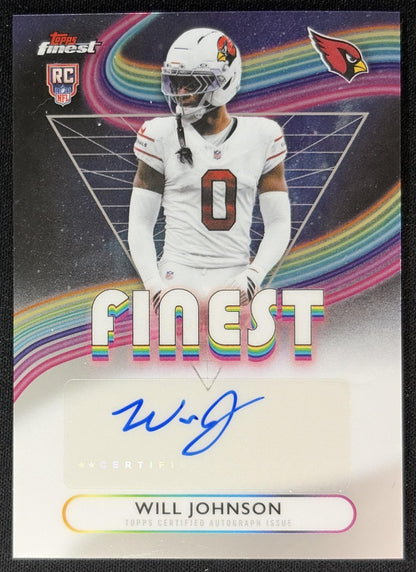 Will Johnson 2025 Topps Finest Rookie Auto Cardinals Football