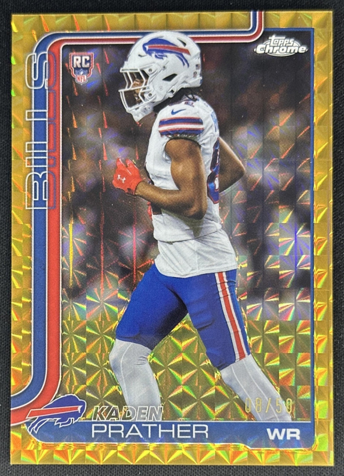 Kaden Prather 2025 Topps Chrome Sapphire Gold Refractor /50 Bills Sports Trading Cards