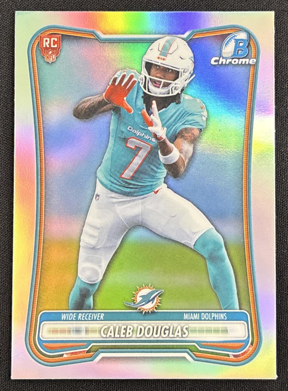 Caleb Douglas 2026 Bowman Chrome Red RC Variation Dolphins Rookie Sports Trading Card