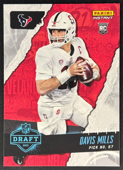 Davis Mills 2021 Instant NFL Draft Night Texans Sports Trading Card