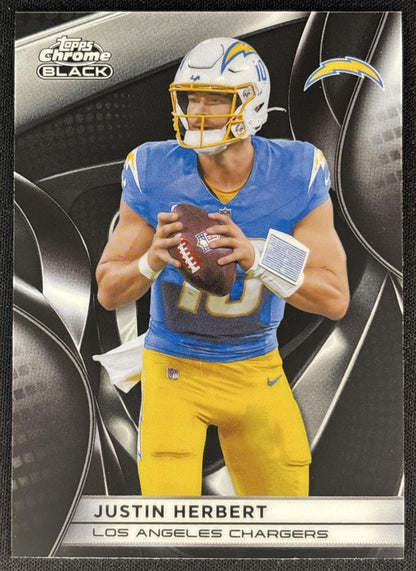 Justin Herbert 2025 Topps Chrome Black Chargers front