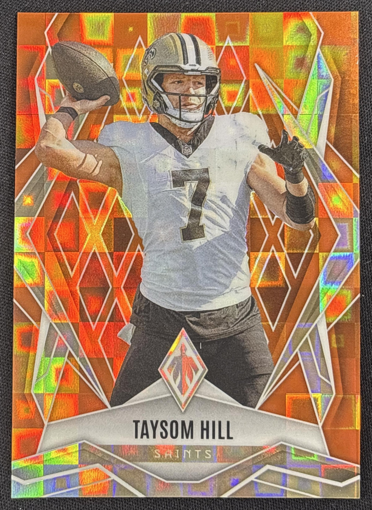Taysom Hill 2025 Panini Phoenix Orange Pandora Prizm /189 Saints