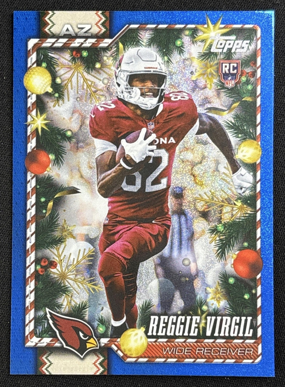 Reggie Virgil 2026 Topps Holiday Blue Metallic Glitter Cardinals | Arizona Cardinals