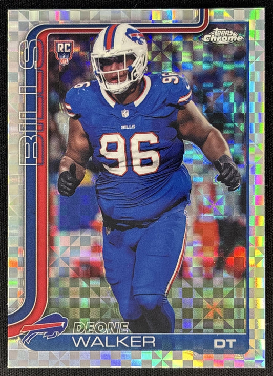 Deone Walker 2025 Topps Chrome Rookie X-Fractor Bills front