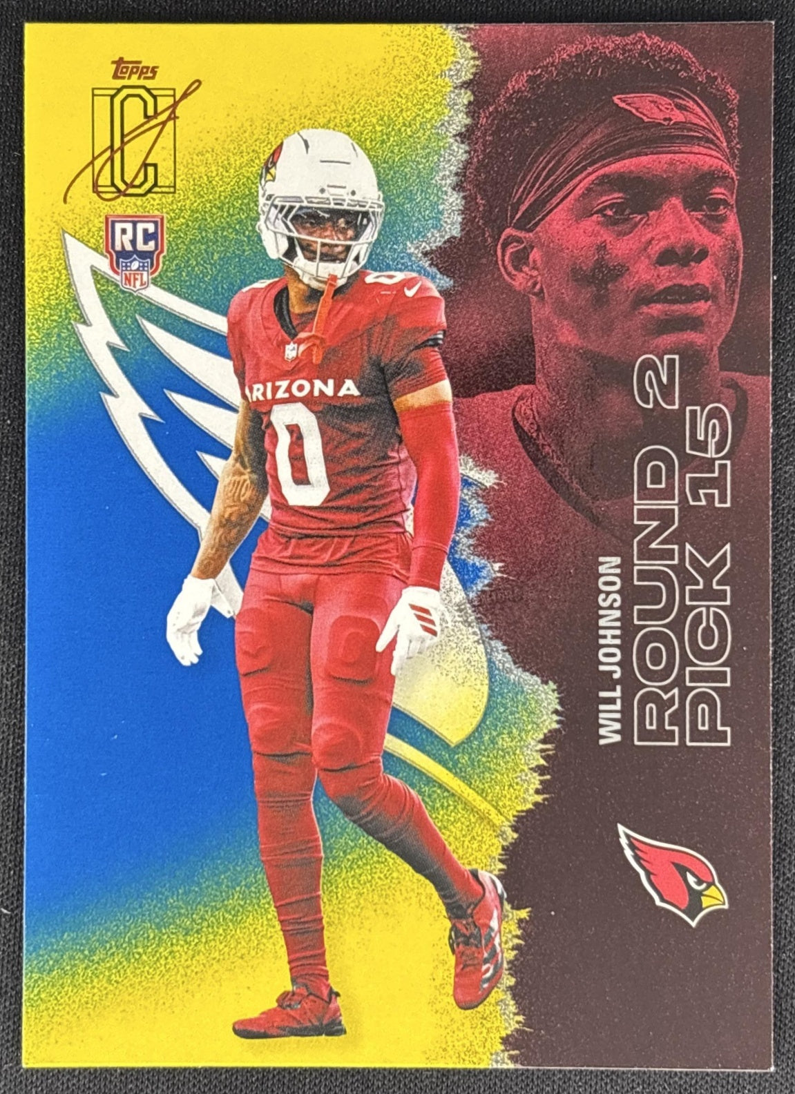 Will Johnson 2025 Topps Signature Class Rookie Blue & Yellow Foil Cardinals - Front