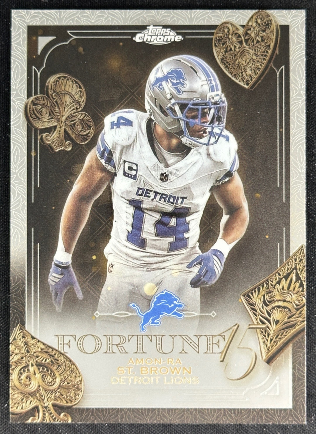 Amon-Ra St. Brown 2025 Topps Chrome Fortune 15 Lions Sports Trading Cards