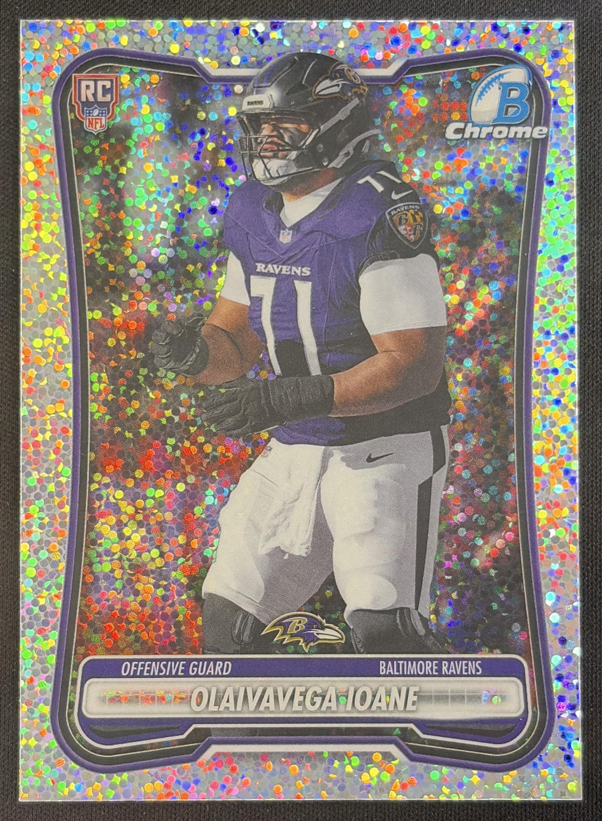 Olaivavega Ioane 2026 Bowman Chrome NFL Speckle Refractor Ravens