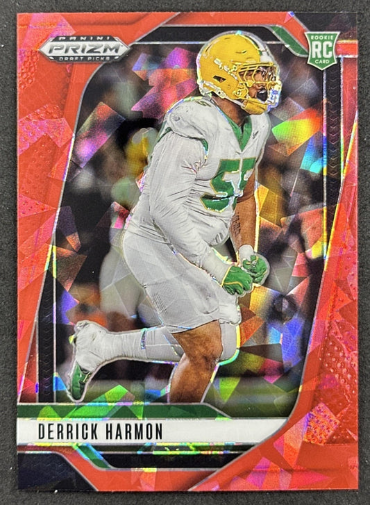 Derrick Harmon 2025 Panini Prizm Draft Picks Red Ice Ducks Steelers - Front