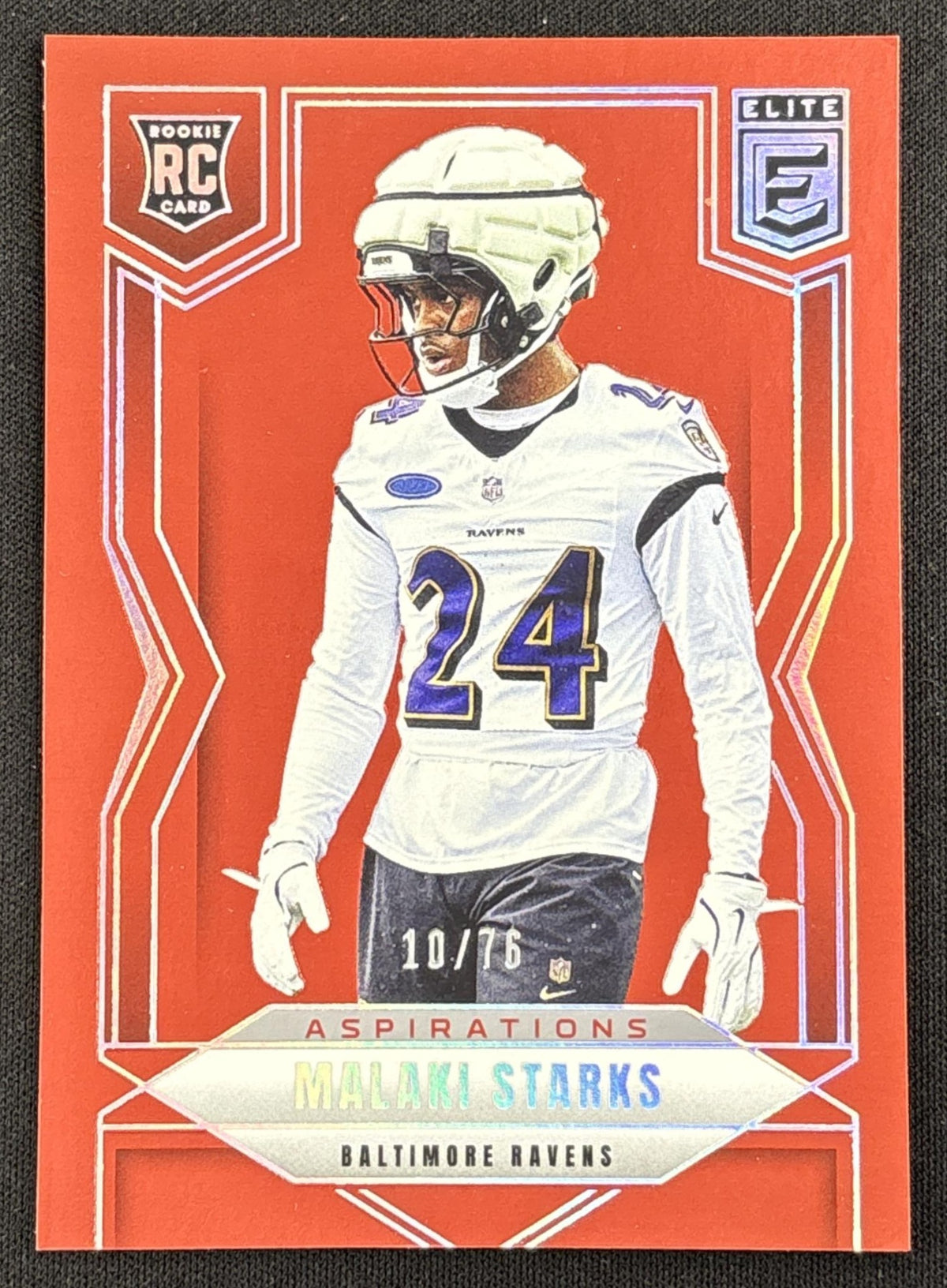Malaki Starks 2025 Panini Donruss Elite Rookies Aspirations Red /76 Ravens