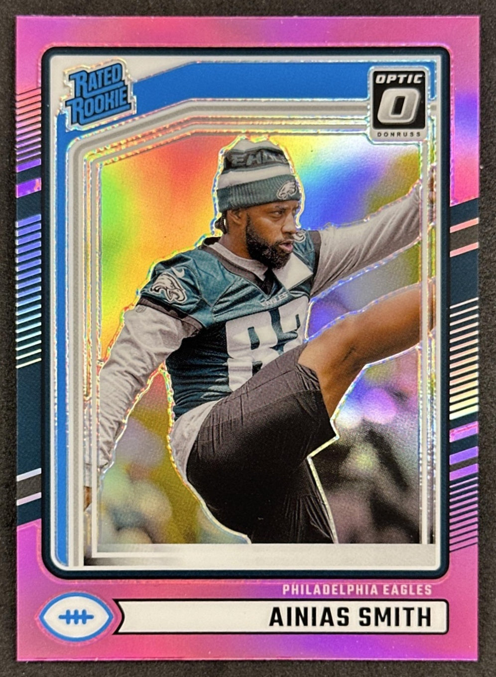 Ainias Smith 2024 Panini Donruss Optic Rated Rookie Preview Pink Eagles Sports Trading Cards