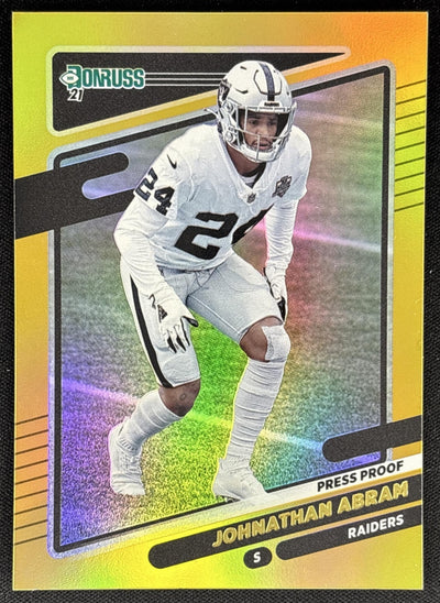 Johnathan Abram 2021 Panini Donruss Press Proof Premium Raiders Saints Sports Trading Card