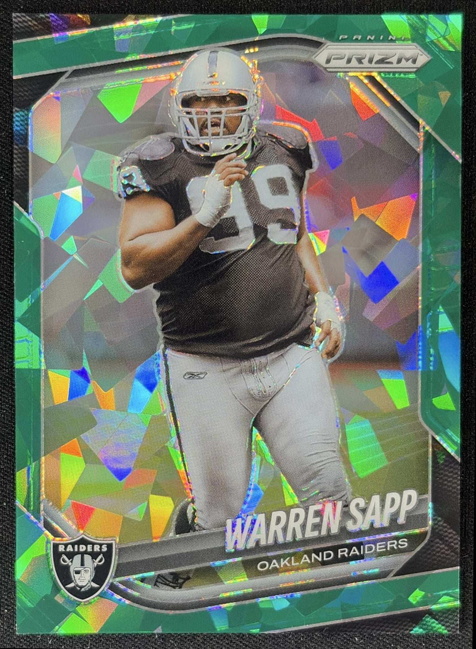 Warren Sapp 2025 Panini Prizm Green Ice Raiders