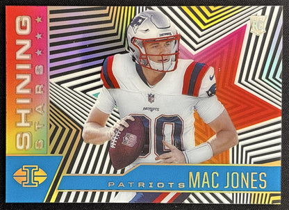Mac Jones 2021 Panini Illusions Shining Stars Light Blue /299 Patriots front