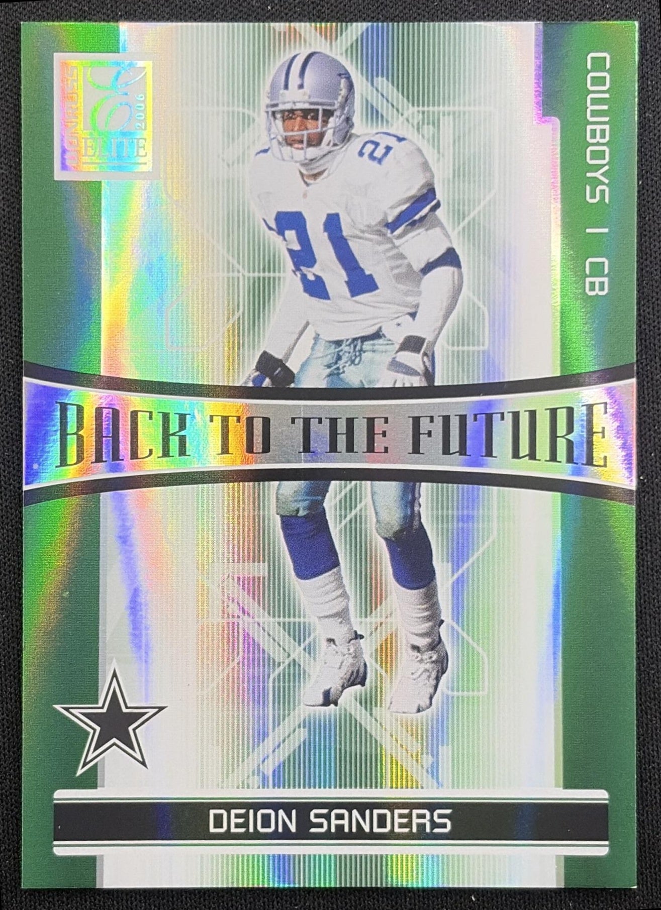 Deion Sanders Roy Williams 2006 Donruss Elite Back to the Future Green /1000 Cowboys Dallas Cowboys