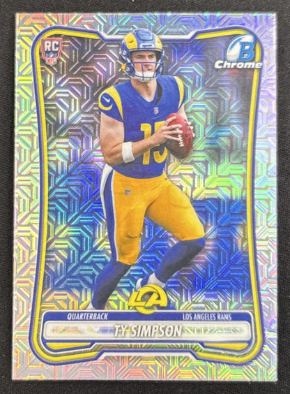 Ty Simpson 2026 Bowman Chrome NFL Mojo Refractor Rams