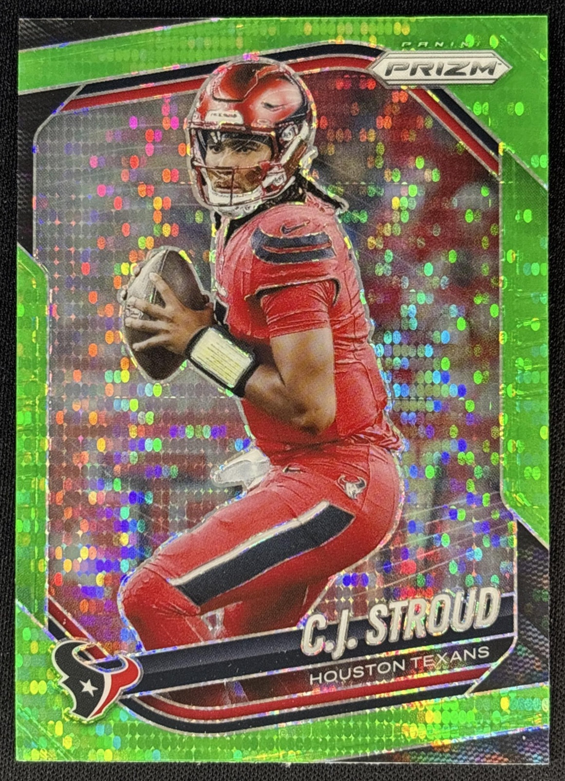 C.J. Stroud 2025 Panini Prizm Neon Green Pulsar Texans