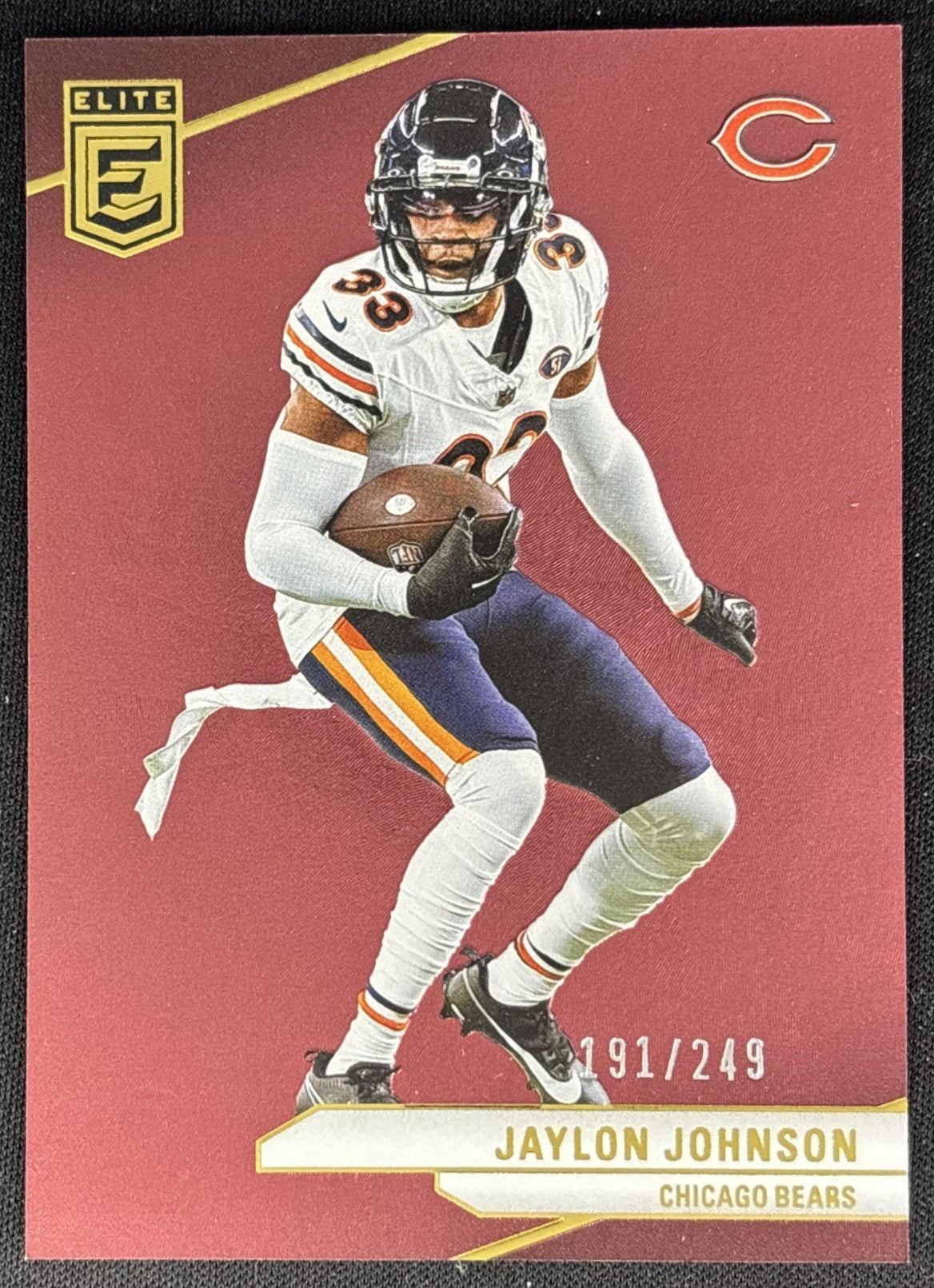Jaylon Johnson 2024 Panini Donruss Elite Maroon /249 Bears front