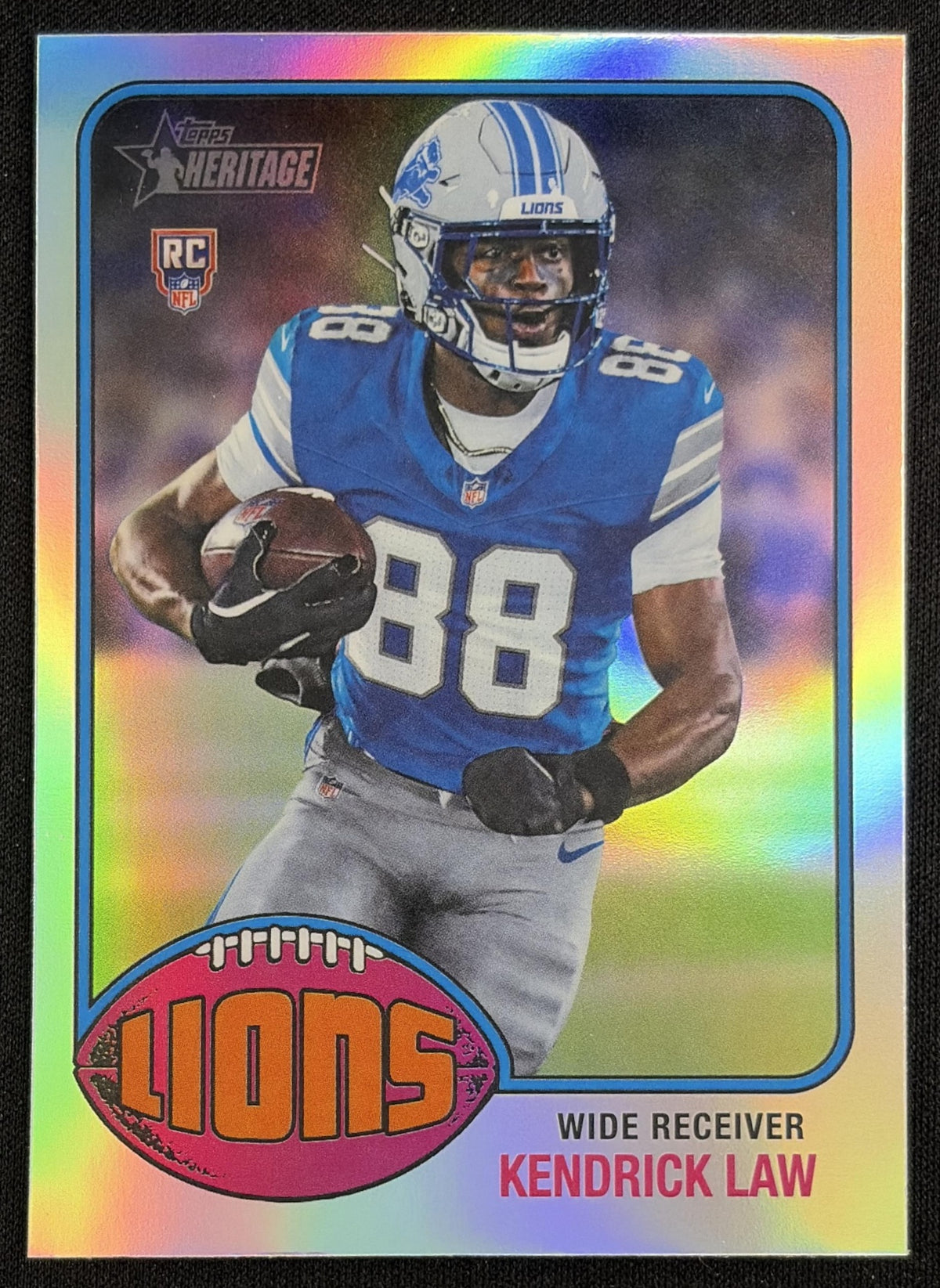 Kendrick Law 2026 Topps Heritage Chrome Refractor Lions Sports Trading Card