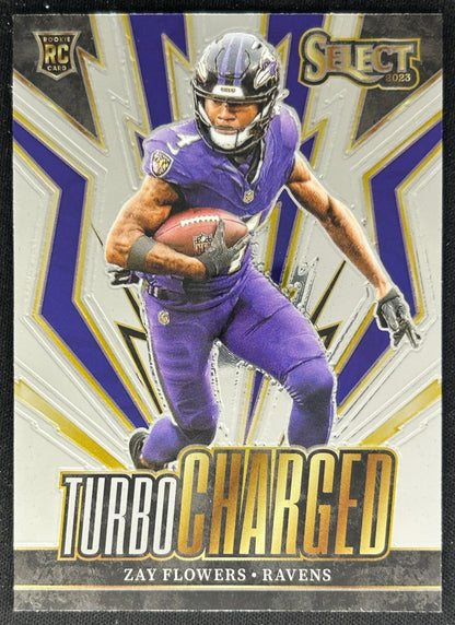 Zay Flowers 2023 Panini Select Turbocharged Ravens Sports Trading Cards