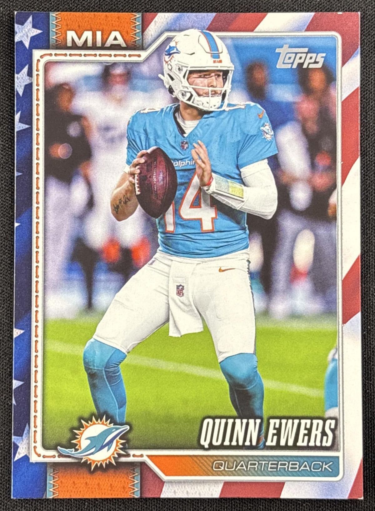 Quinn Ewers 2026 Topps Independence Day /76 Dolphins