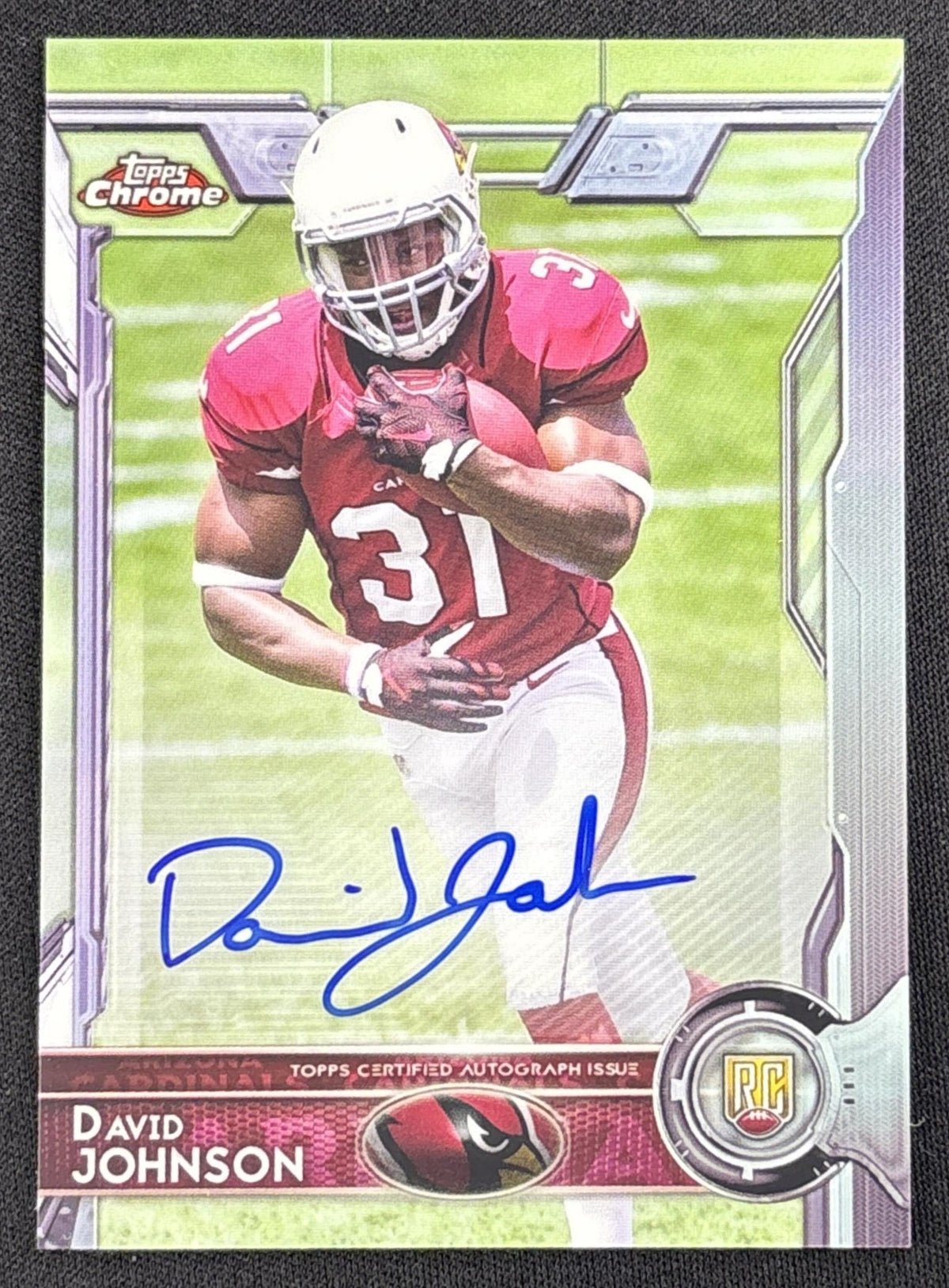 David Johnson 2015 Topps Chrome Rookie Auto Cardinals Default Title Sports Trading Card