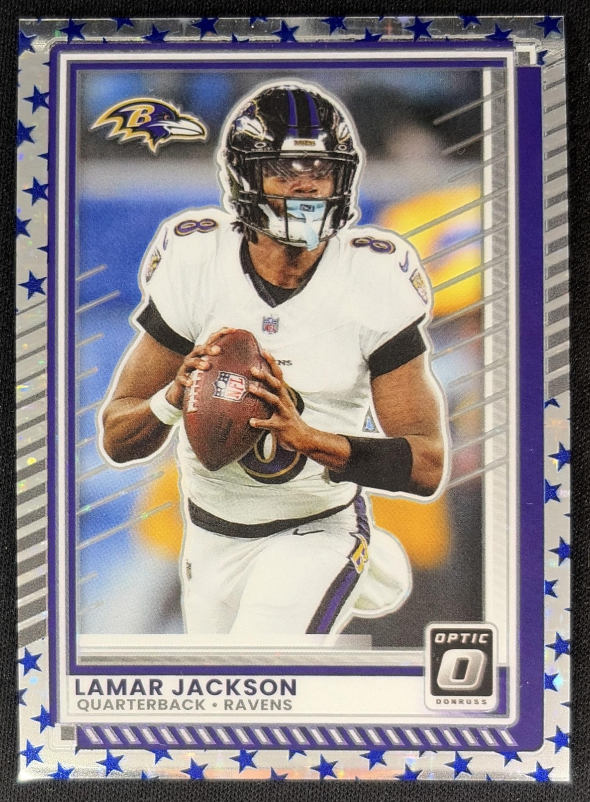 Lamar Jackson 2025 Panini Donruss Optic Stars Prizm Ravens Front