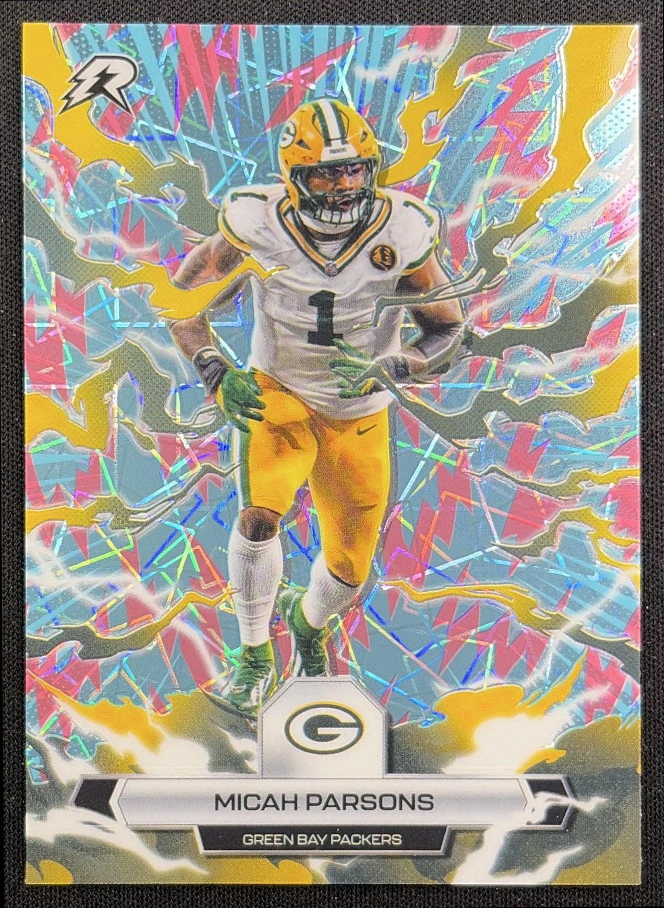 Micah Parsons 2025 Topps Resurgence Sky Blue and Pink Shock Refractor Packers