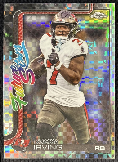 Bucky Irving 2025 Topps Chrome Future Stars X-Fractor Buccaneers front
