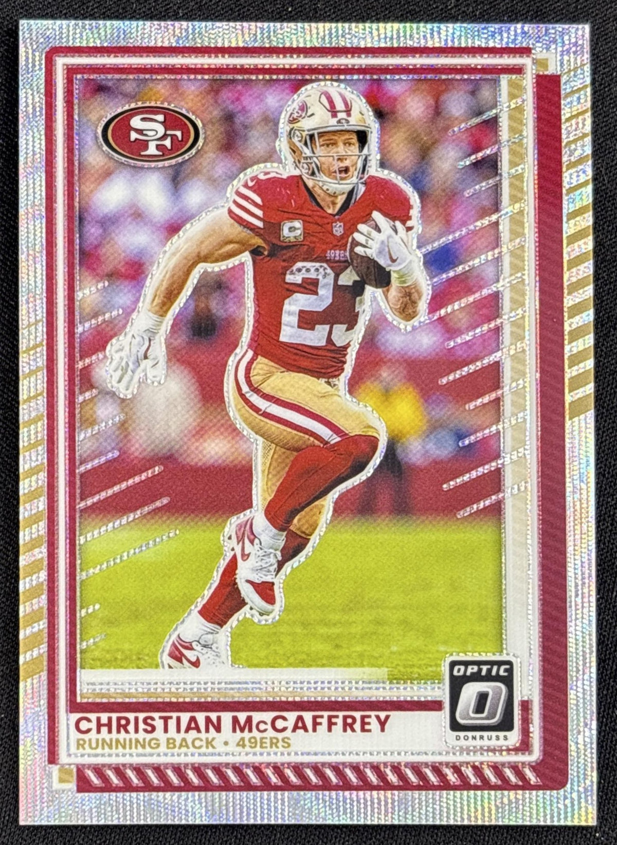 Christian McCaffrey 2025 Panini Donruss Optic Wave Prizm /300 49ers