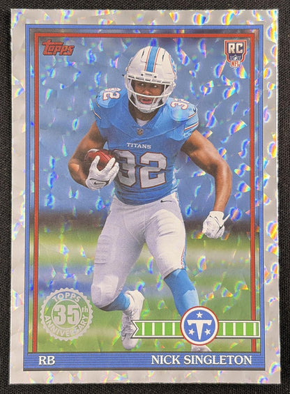 Nick Singleton 2026 Topps 1991 Rookie Crackle Foil Titans