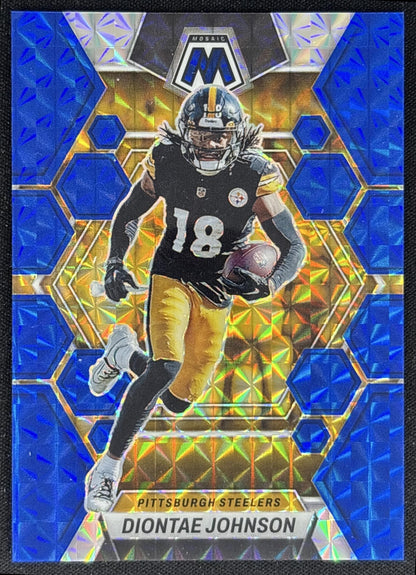 Diontae Johnson 2023 Panini Mosaic Blue Mosaic Prizm /99 Steelers