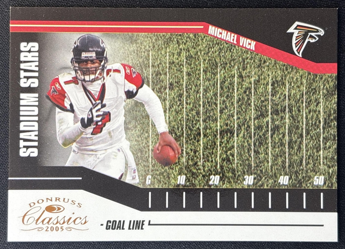 Michael Vick 2005 Donruss Classics Stadium Stars Goal Line Bronze /750 Falcons front