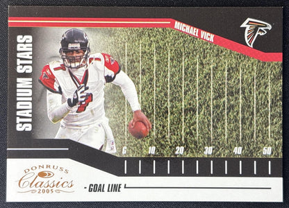 Michael Vick 2005 Donruss Classics Stadium Stars Goal Line Bronze /750 Falcons front