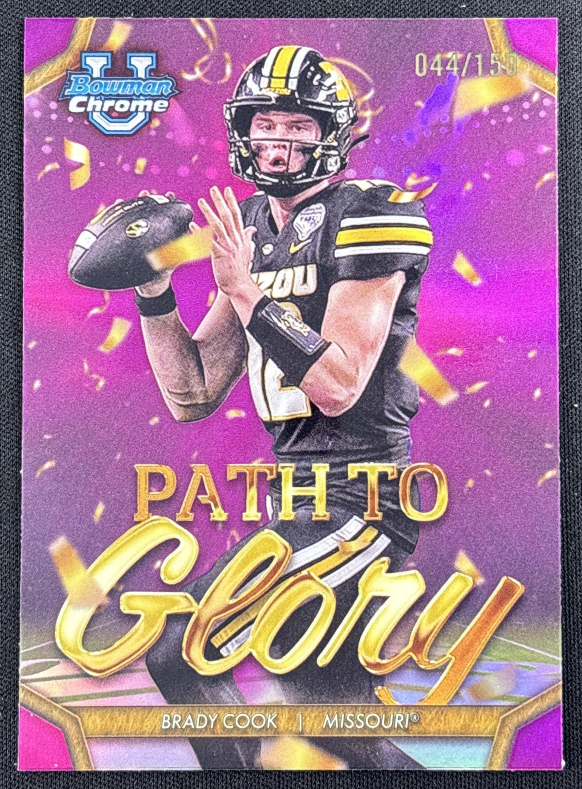 Brady Cook 2024 Bowman Chrome University Path To Glory Fuchsia Refractor /150 Tigers
