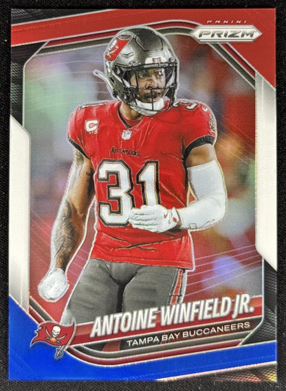 Antoine Winfield Jr. 2025 Panini Prizm Red White & Blue Buccaneers Tampa Bay Buccaneers Sports Trading Card