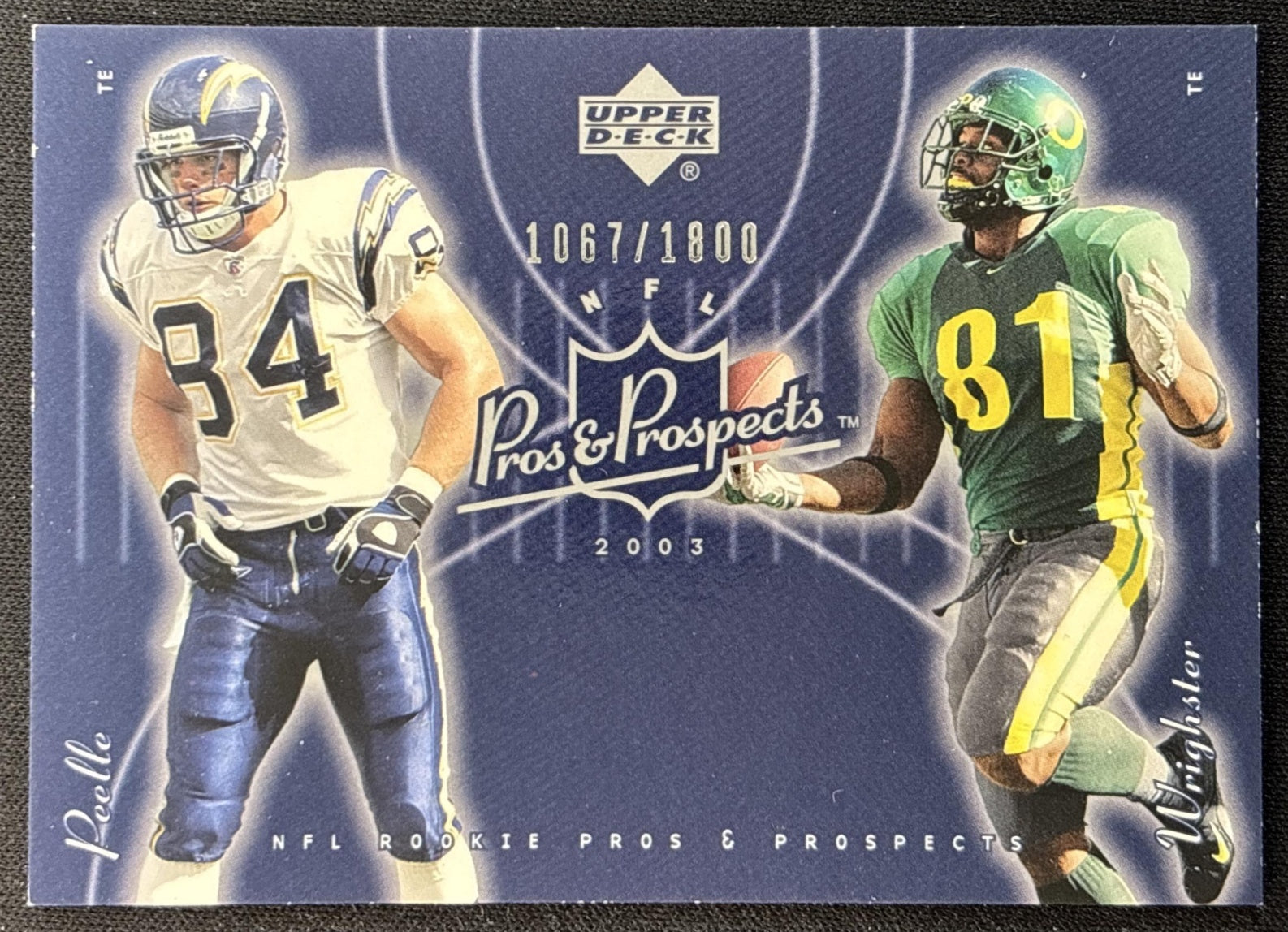 George Wrighster Justin Peelle 2003 Upper Deck Pros & Prospects /1800 Ducks