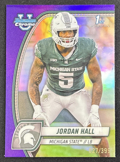 Jordan Hall 2024 Bowman Chrome University Purple Refractor /399 Spartans