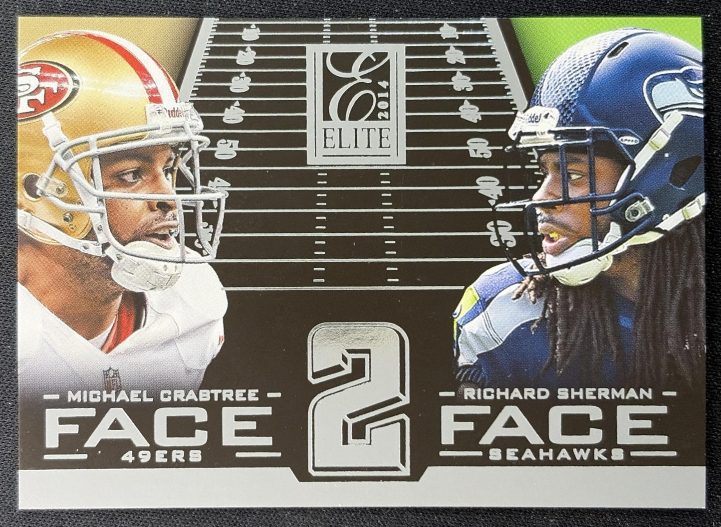 Richard Sherman Michael Crabtree 2014 Panini Elite Face 2 Silver - Front