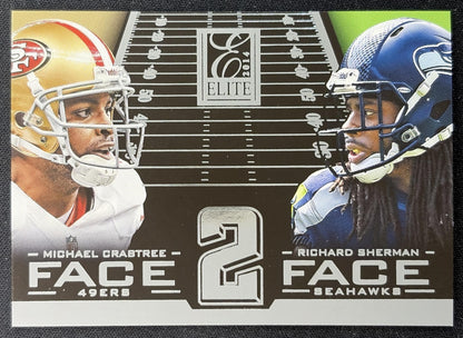 Richard Sherman Michael Crabtree 2014 Panini Elite Face 2 Silver - Front