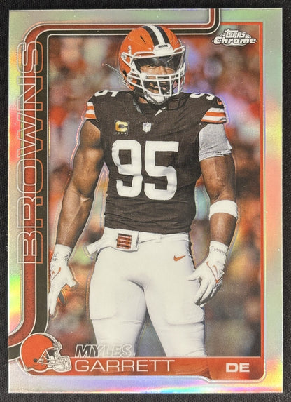 Myles Garrett 2025 Topps Chrome Refractor Browns Sports Trading Cards