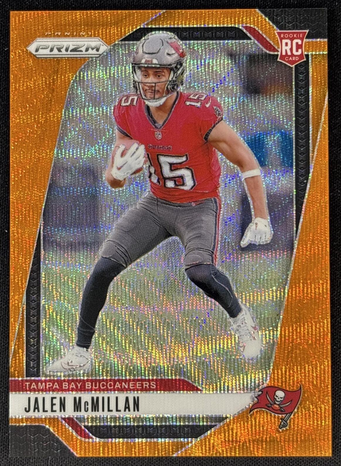 Jalen McMillan 2024 Panini Prizm Orange Wave /60 Buccaneers front