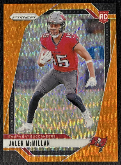 Jalen McMillan 2024 Panini Prizm Orange Wave /60 Buccaneers front