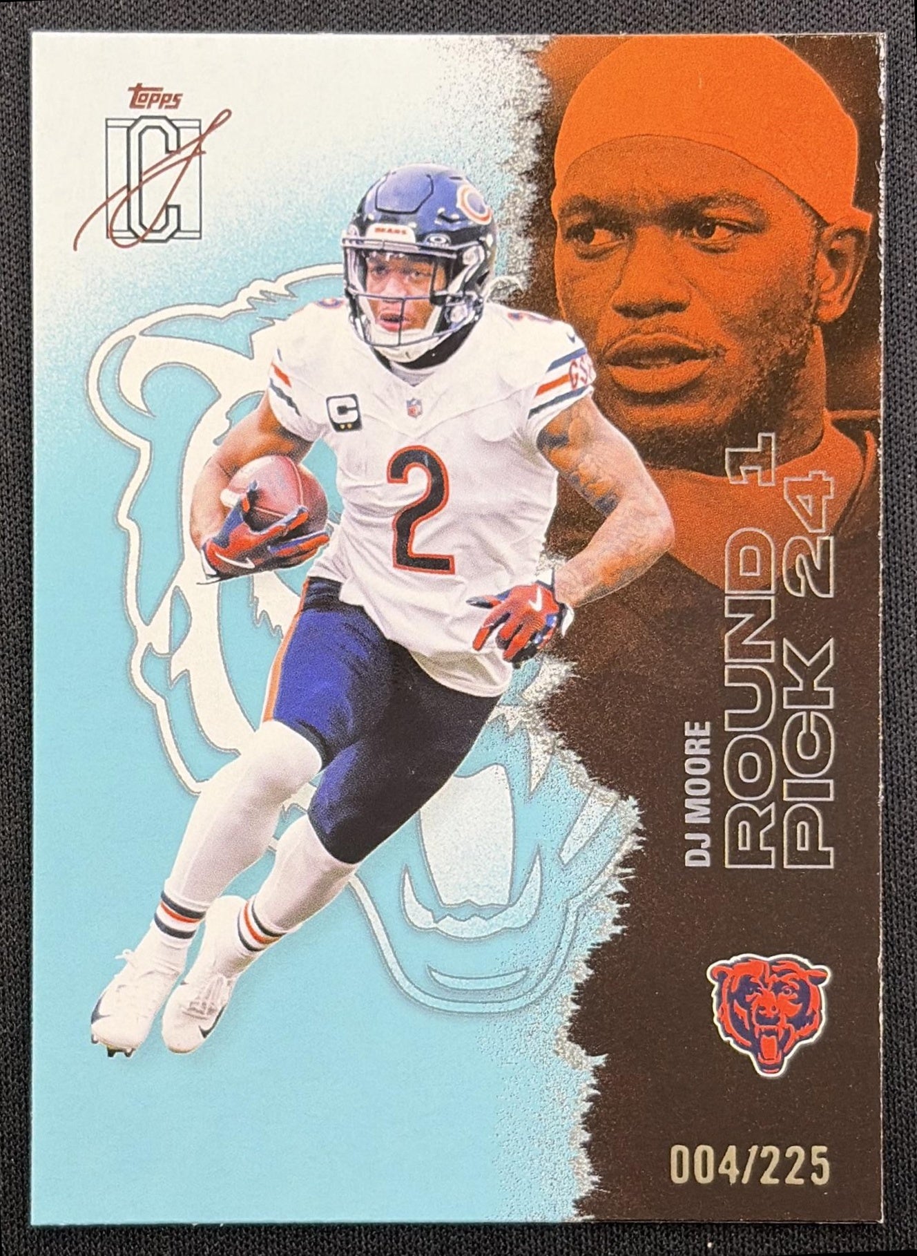 DJ Moore 2025 Topps Signature Class Veteran Teal Foil /225 Bears front