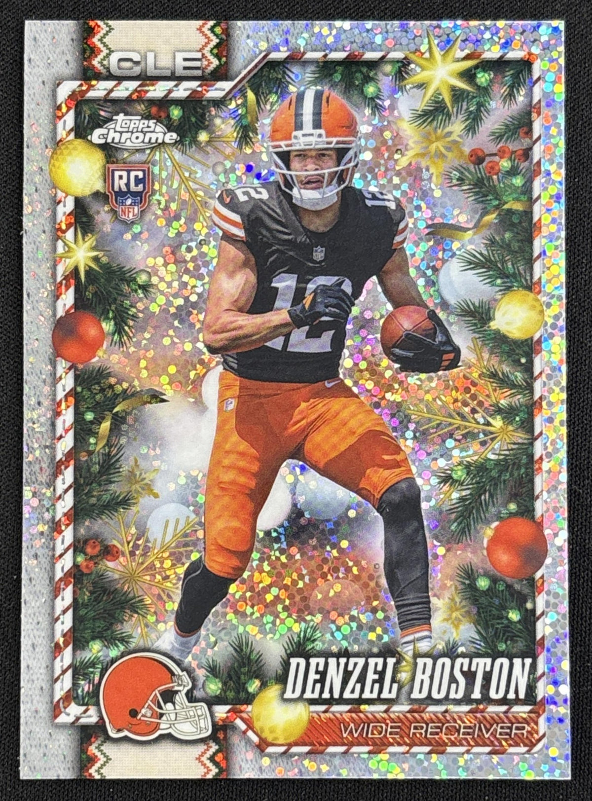 Denzel Boston 2026 Topps Holiday Chrome Sparkle Refractor Browns Sports Trading Card